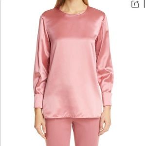 Max Mara Sava Washed Silk Satin Blouse - Blush